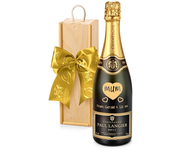 Mother's Day Paul Langier Champagne Gift Box With Engraved Personalised Bottle